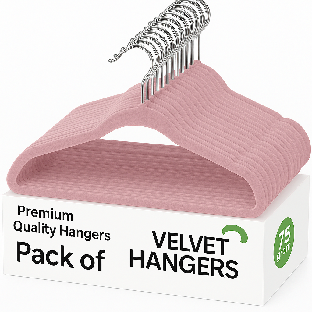 50 Pack Velvet Kids Hangers Techzoo - Non Slip 14 Inch Clothes Hangers for Girls, Durable & Lightweight