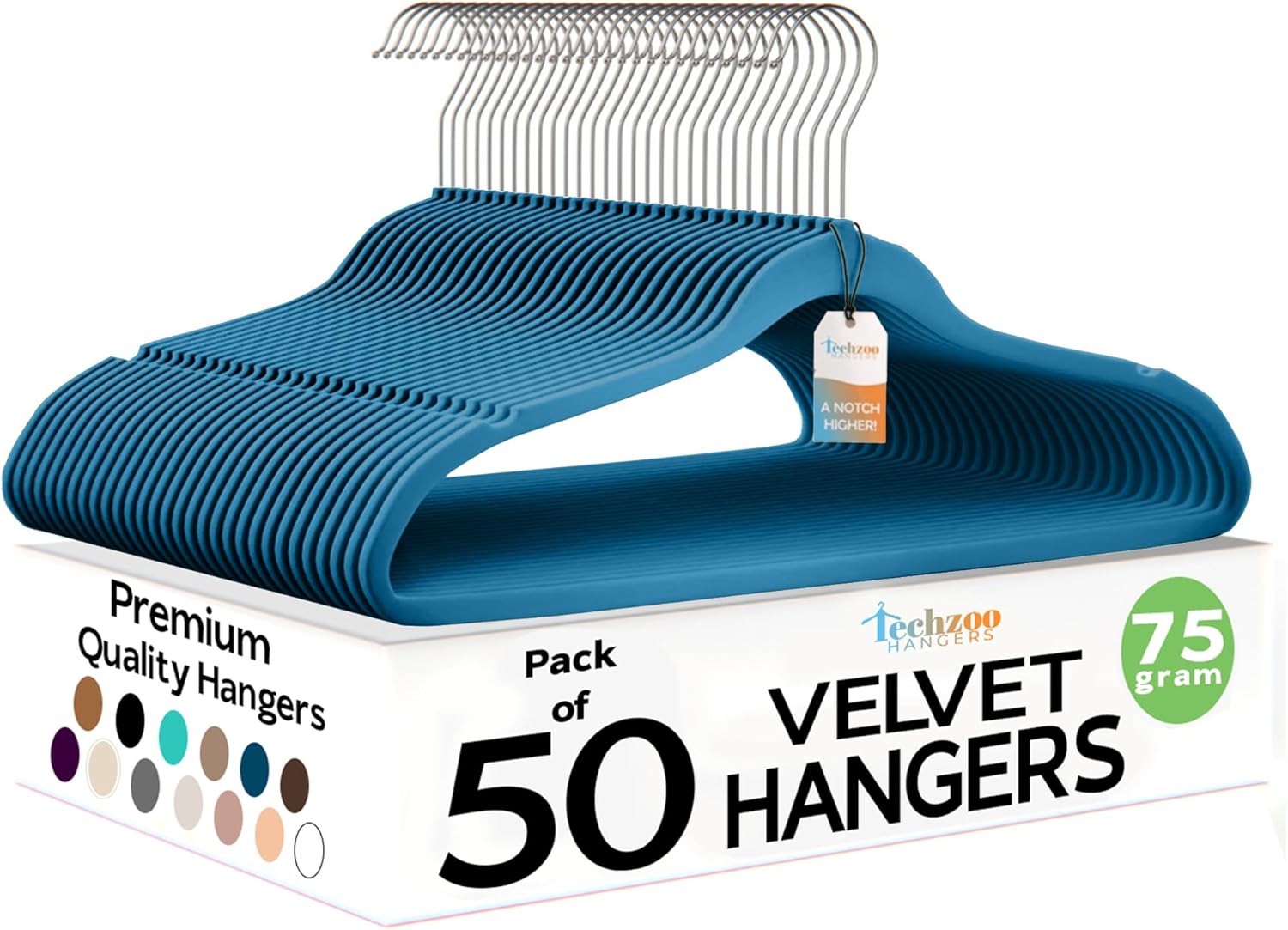 Techzoo Velvet Hangers - Slim Non Slip Adult Clothes Felt Hangers for Heavy Duty Use