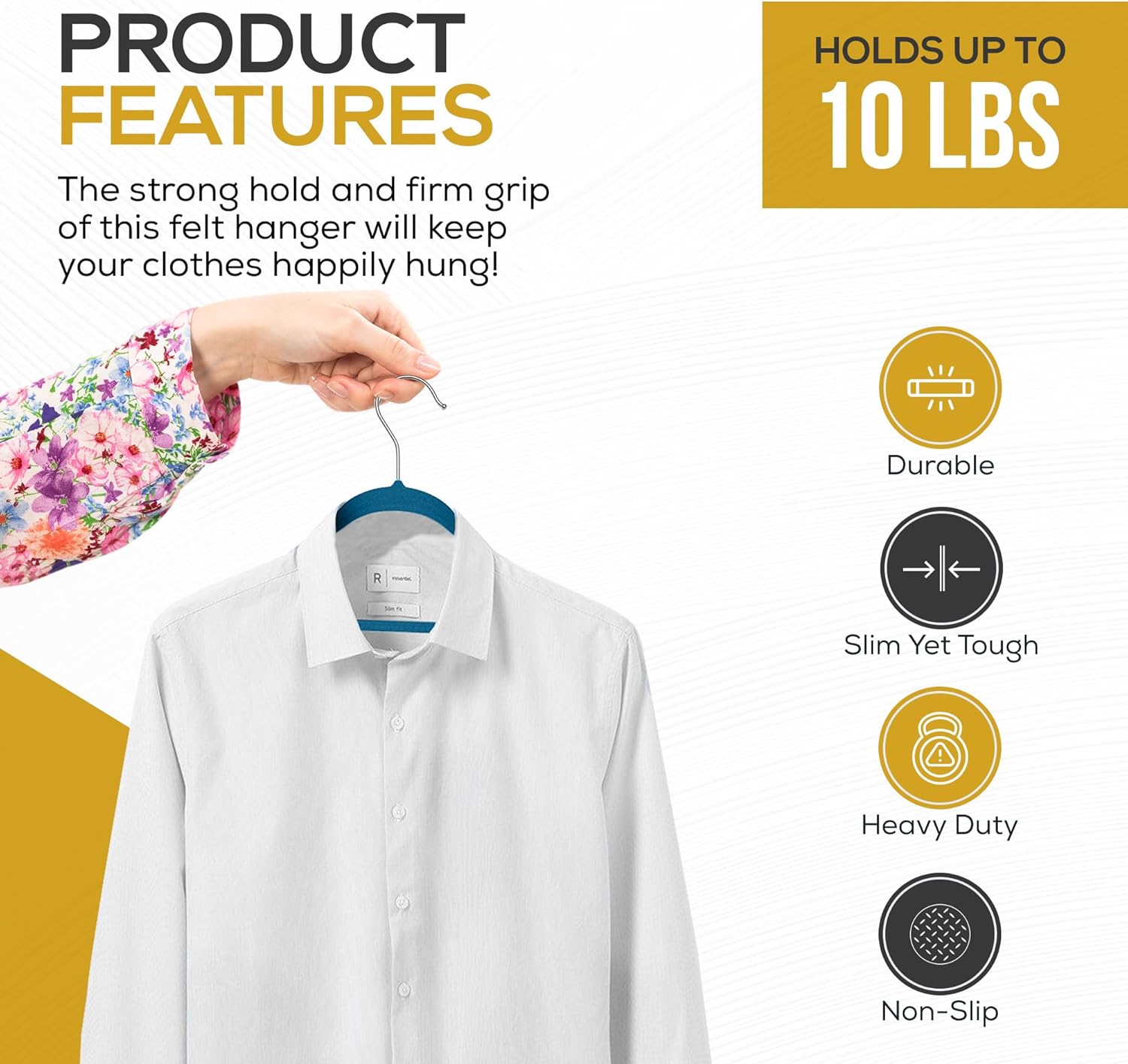 Techzoo Velvet Hangers - Slim Non Slip Adult Clothes Felt Hangers for Heavy Duty Use