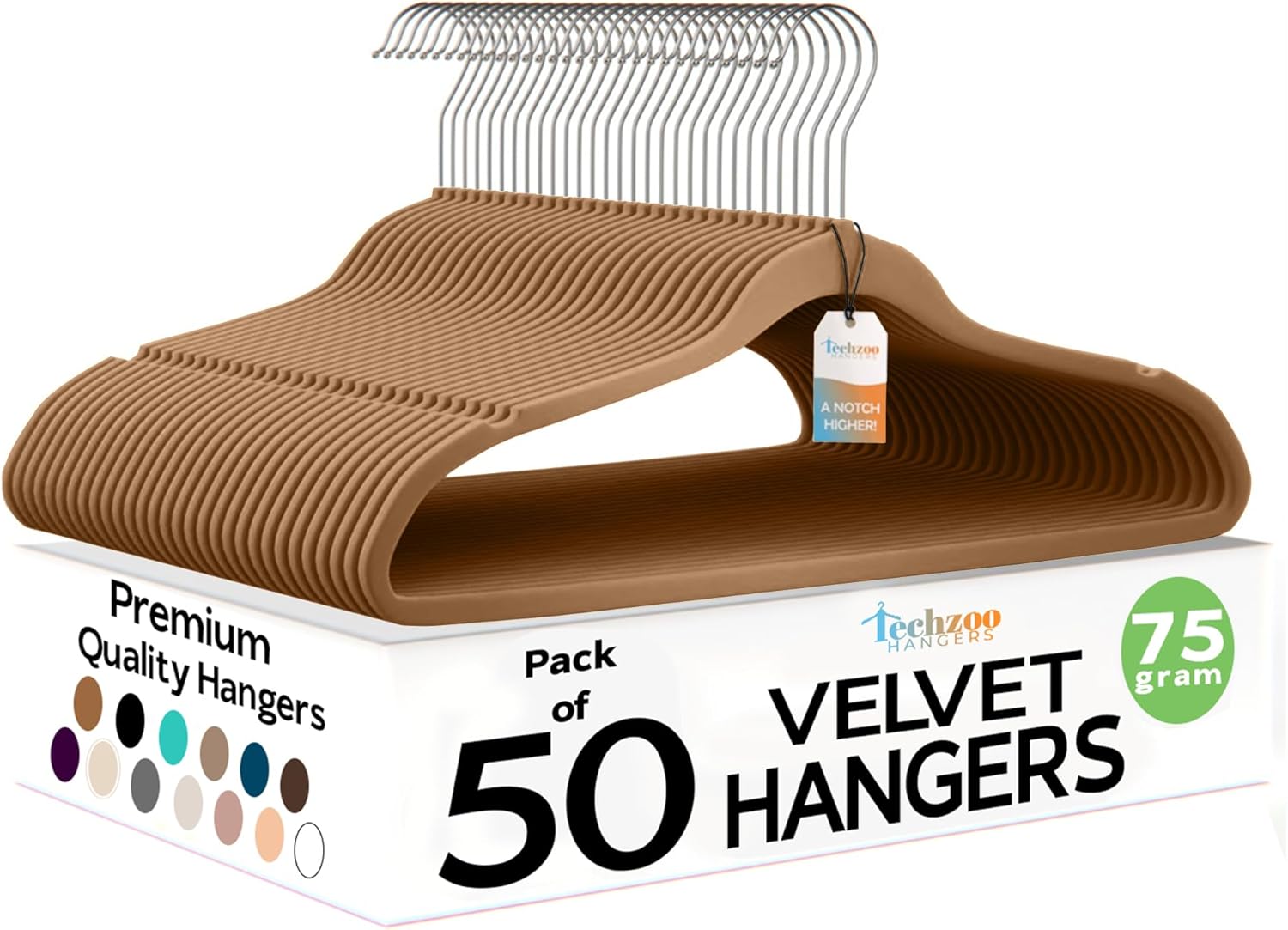 Techzoo Velvet Hangers - Slim Non Slip Adult Clothes Felt Hangers for Heavy Duty Use