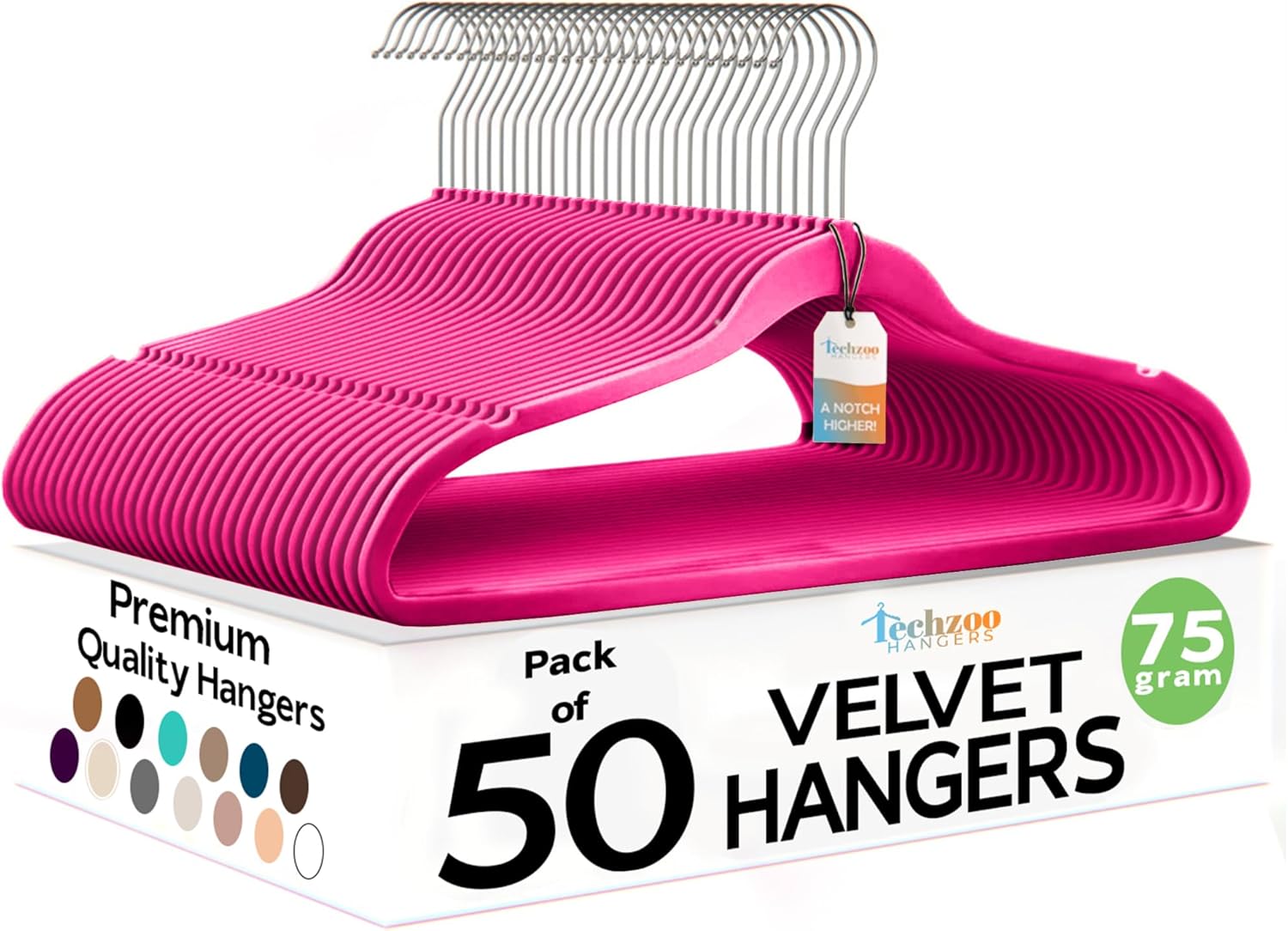 Techzoo Velvet Hangers - Slim Non Slip Adult Clothes Felt Hangers for Heavy Duty Use
