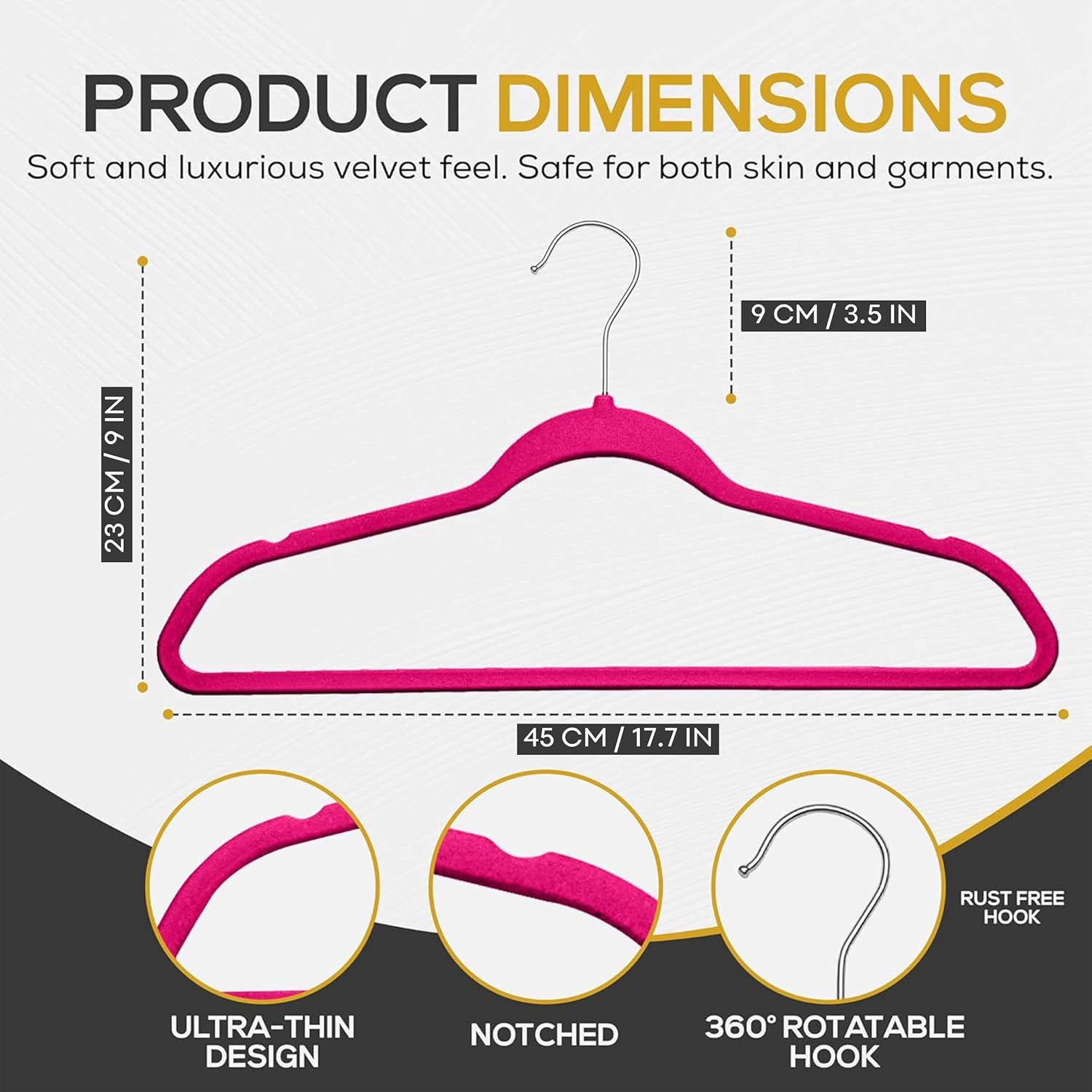 Techzoo Velvet Hangers - Slim Non Slip Adult Clothes Felt Hangers for Heavy Duty Use