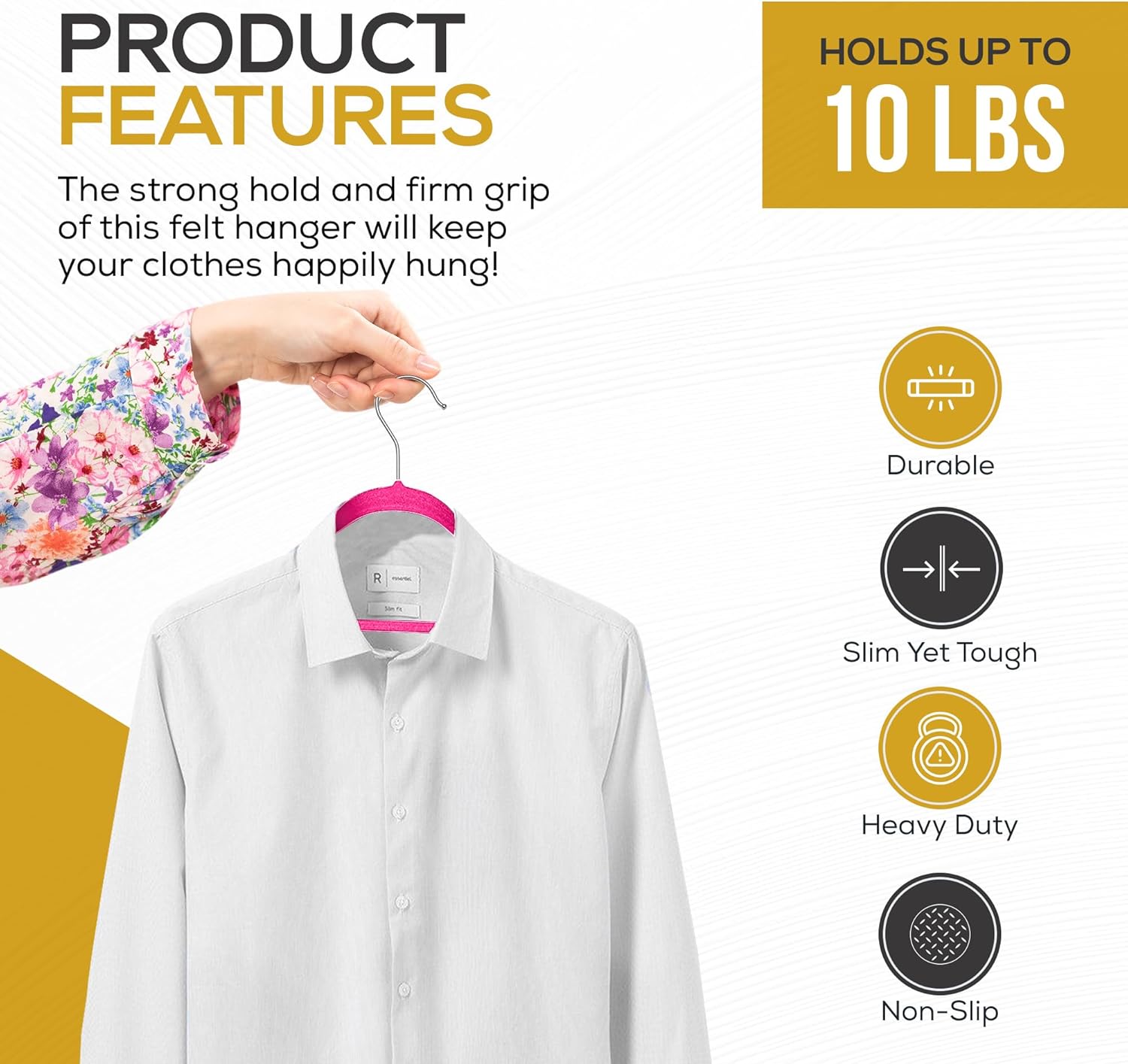 Techzoo Velvet Hangers - Slim Non Slip Adult Clothes Felt Hangers for Heavy Duty Use