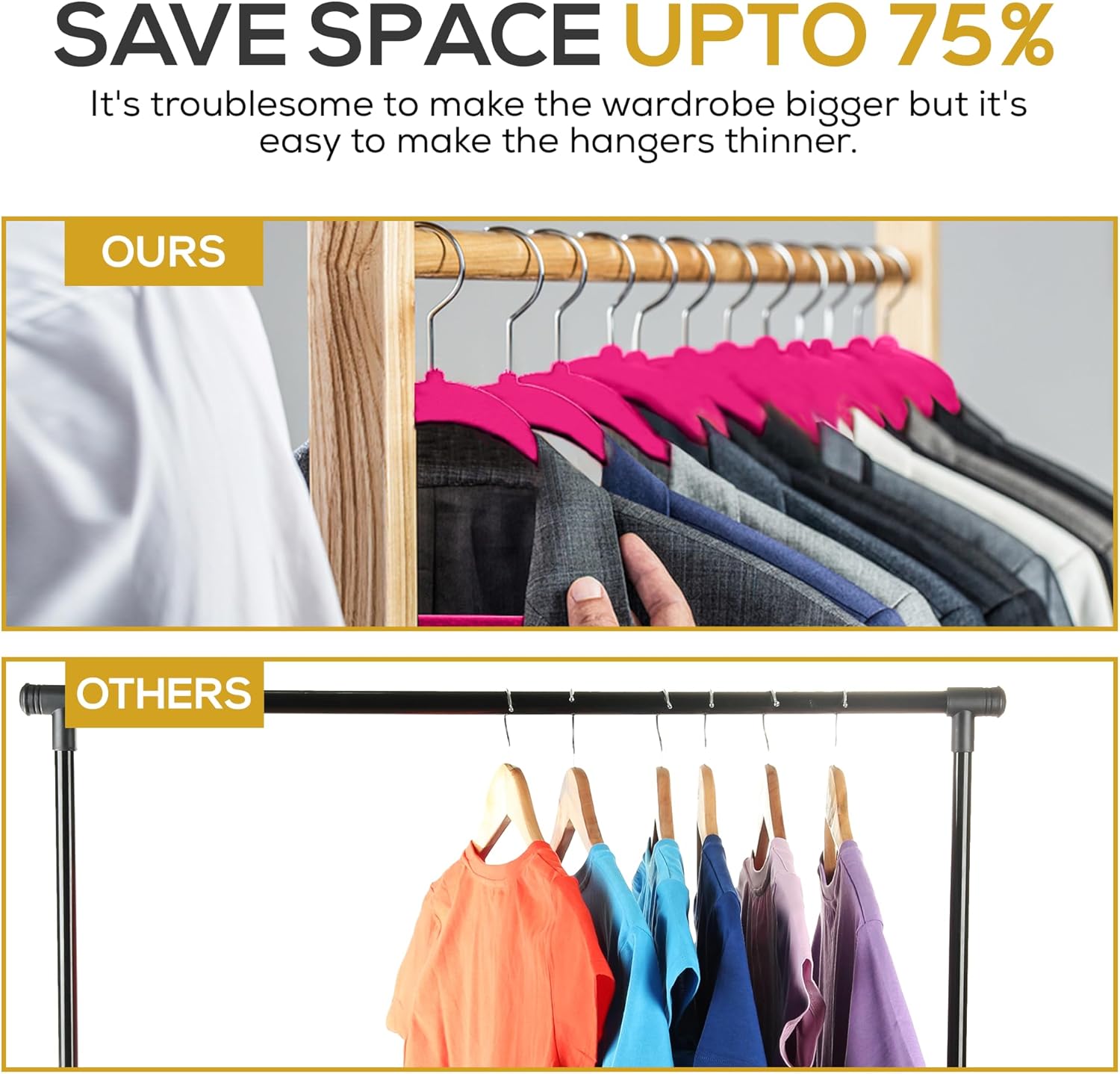 Techzoo Velvet Hangers - Slim Non Slip Adult Clothes Felt Hangers for Heavy Duty Use