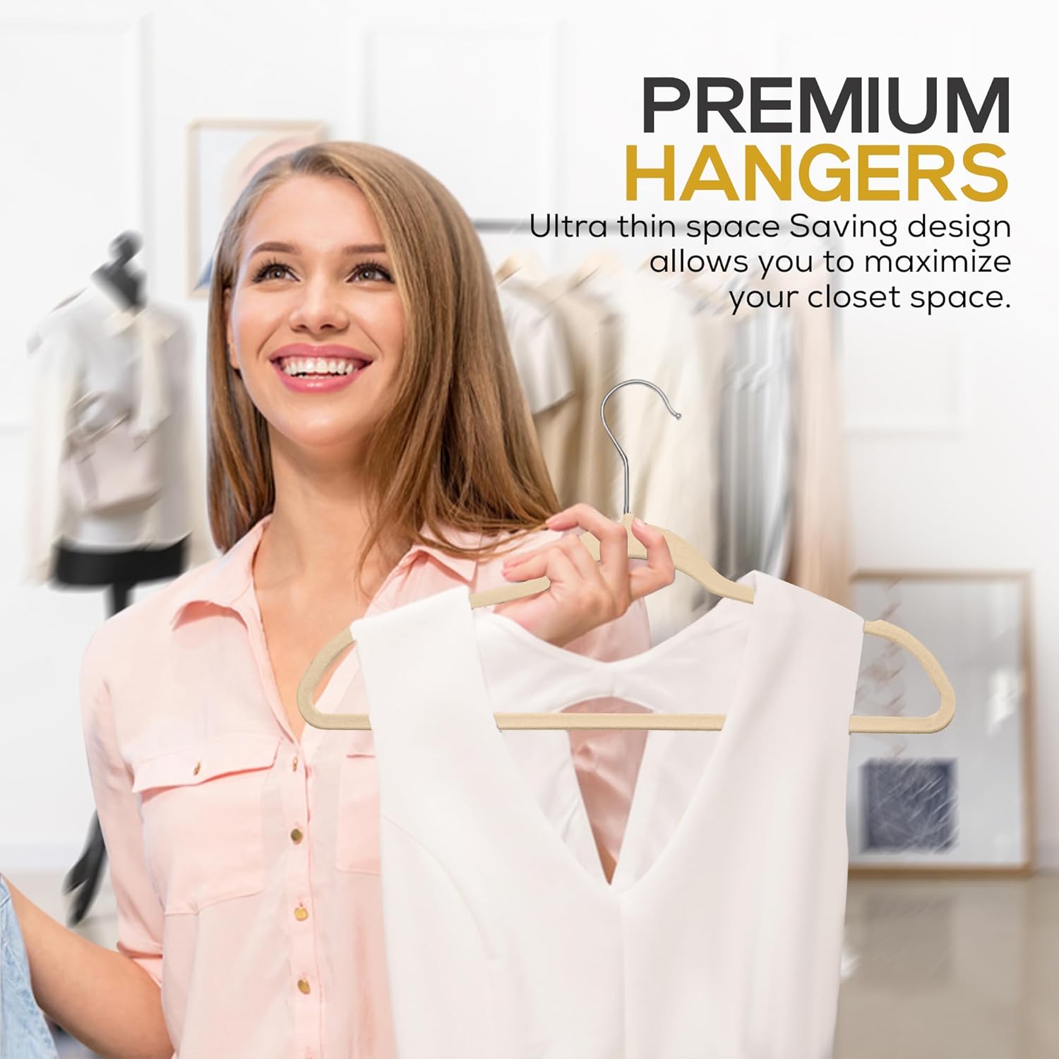 Techzoo Velvet Hangers - Slim Non Slip Adult Clothes Felt Hangers for Heavy Duty Use