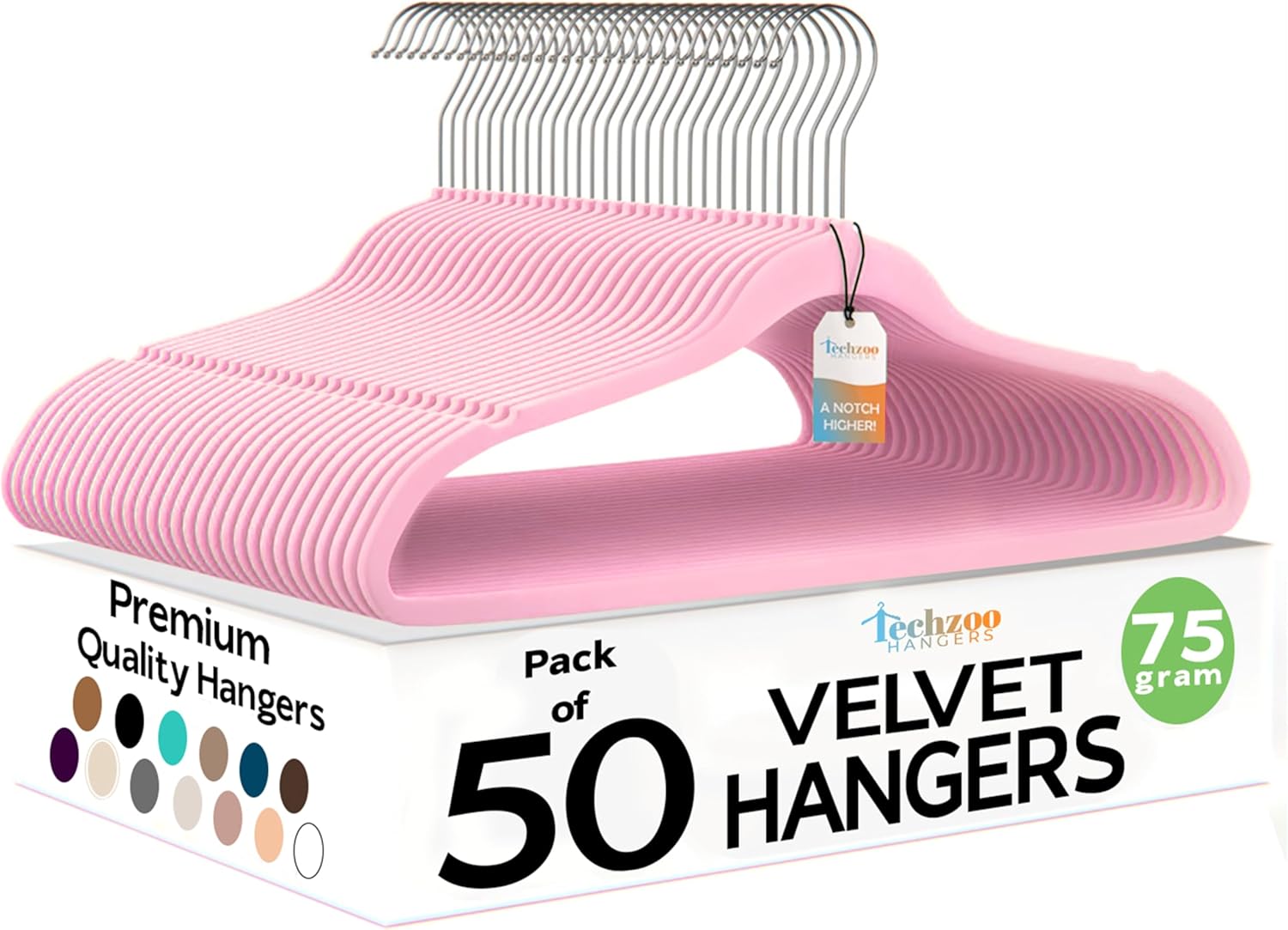 Techzoo Velvet Hangers - Slim Non Slip Adult Clothes Felt Hangers for Heavy Duty Use