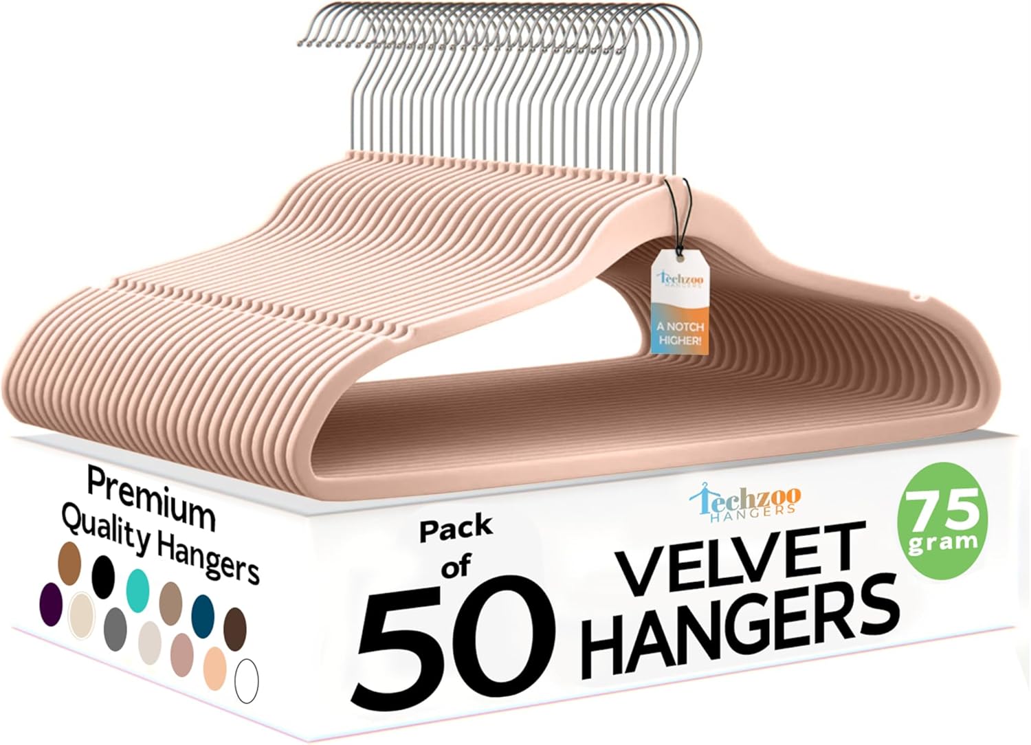 Techzoo Velvet Hangers - Slim Non Slip Adult Clothes Felt Hangers for Heavy Duty Use