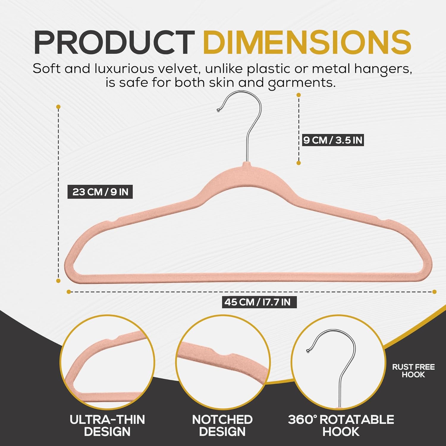 Techzoo Velvet Hangers - Slim Non Slip Adult Clothes Felt Hangers for Heavy Duty Use