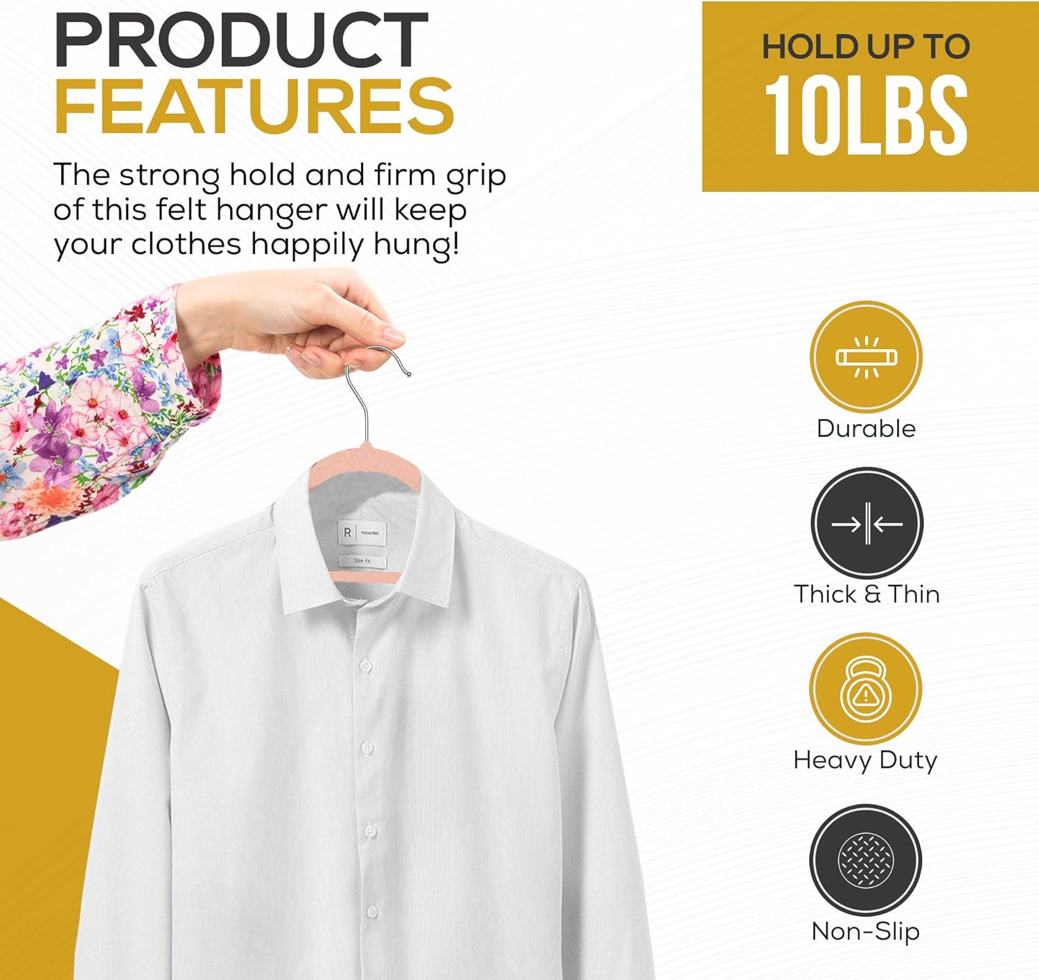 Techzoo Velvet Hangers - Slim Non Slip Adult Clothes Felt Hangers for Heavy Duty Use