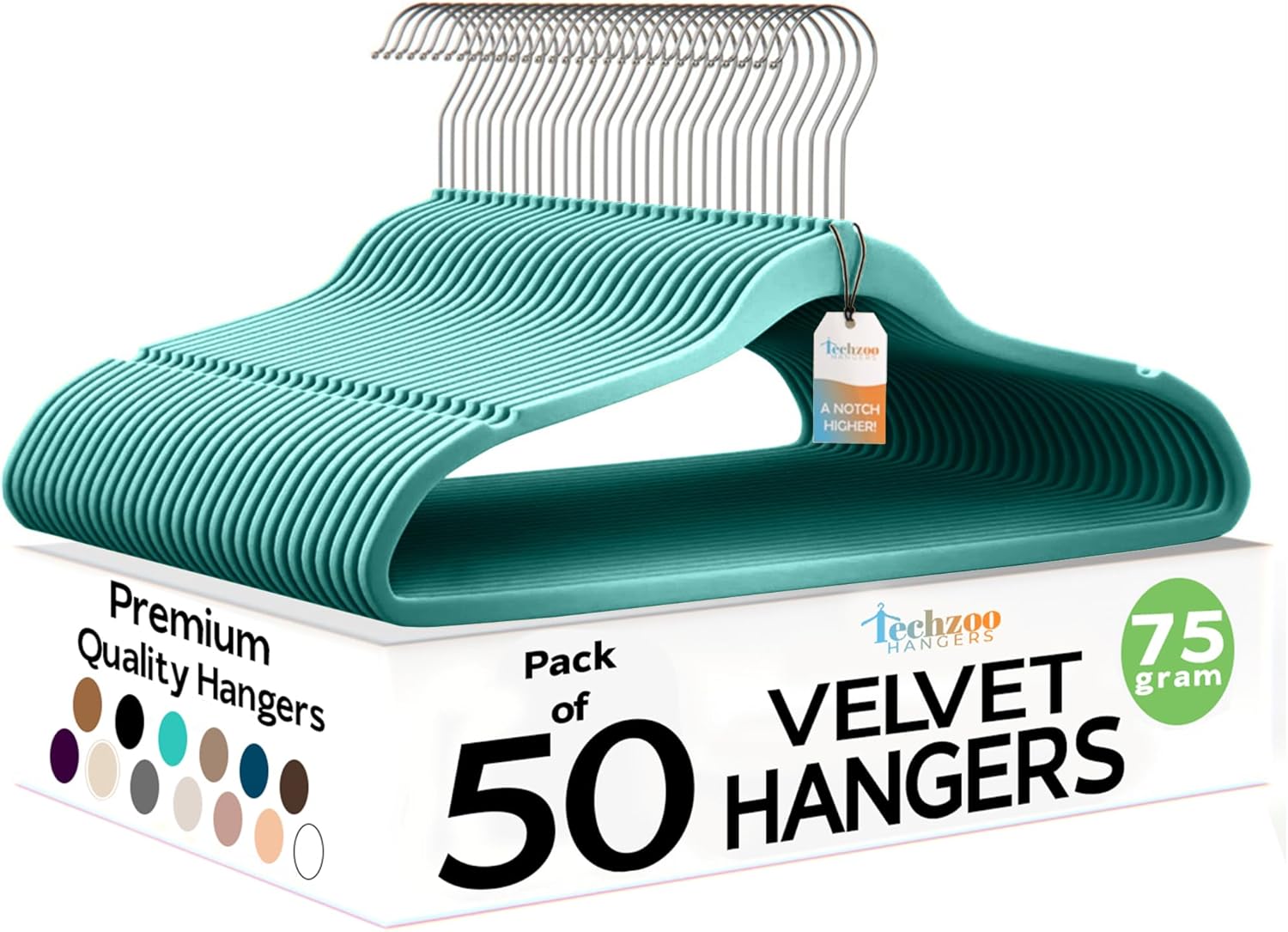 Techzoo Velvet Hangers - Slim Non Slip Adult Clothes Felt Hangers for Heavy Duty Use