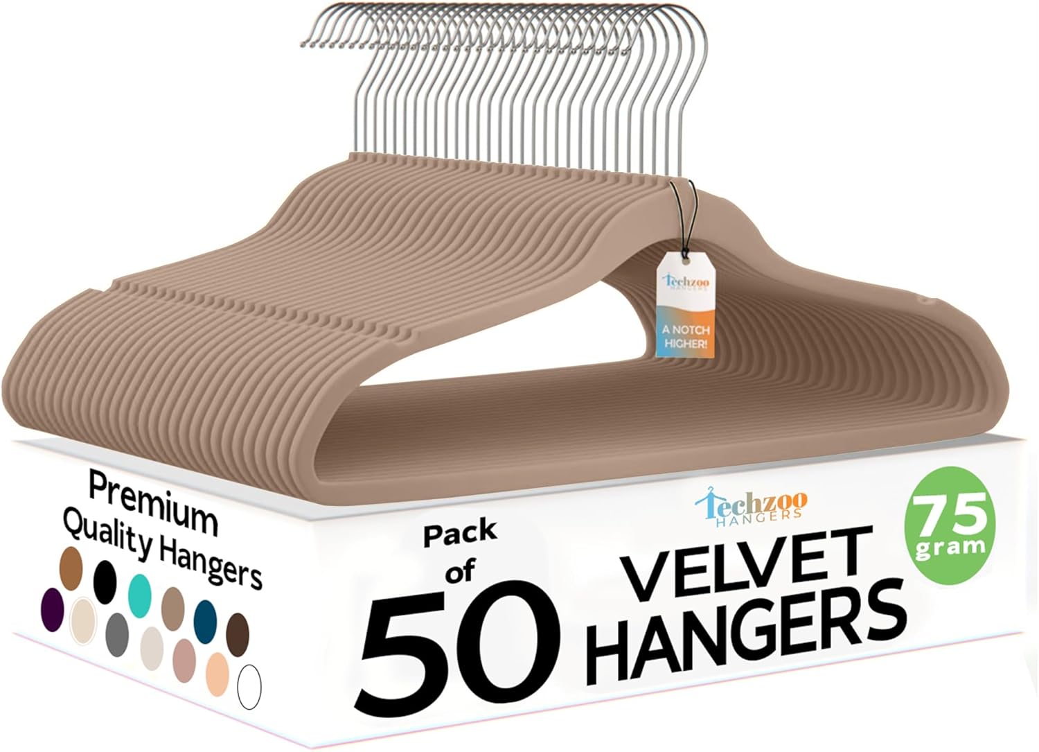 Techzoo Velvet Hangers - Slim Non Slip Adult Clothes Felt Hangers for Heavy Duty Use