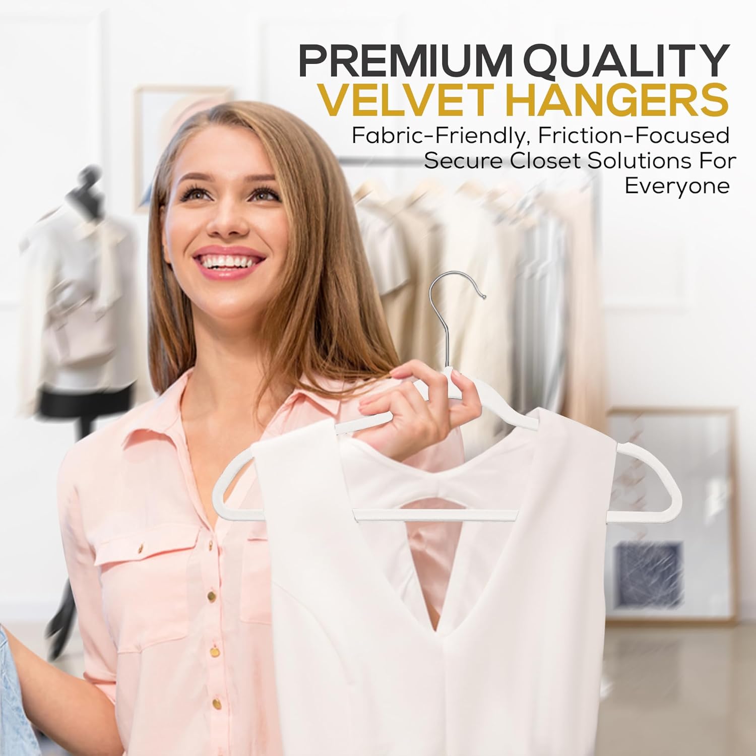 Techzoo Velvet Hangers - Slim Non Slip Adult Clothes Felt Hangers for Heavy Duty Use