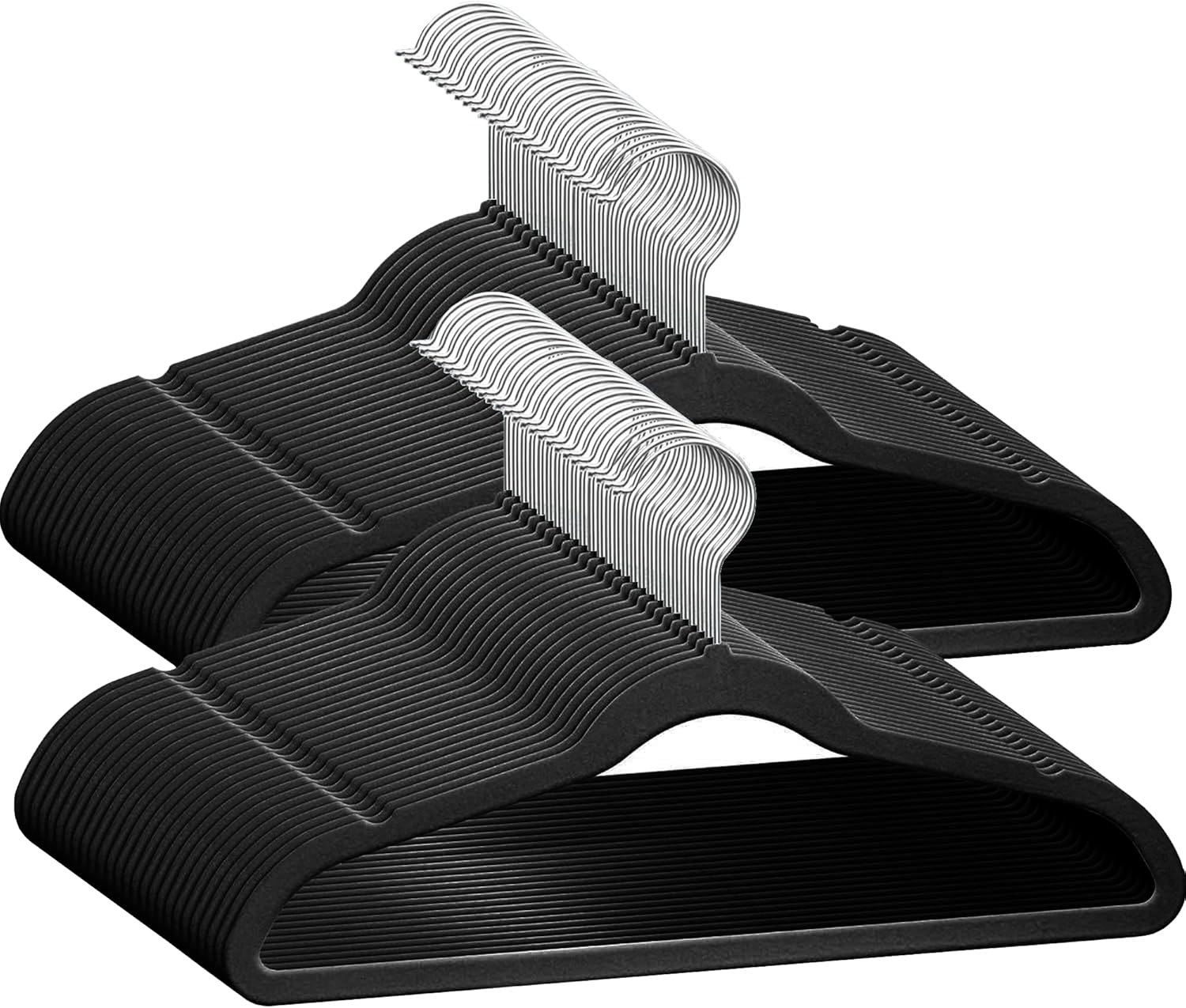 50 Pack Velvet Kids Hangers Techzoo - Non Slip 14 Inch Clothes Hangers for Girls, Durable & Lightweight