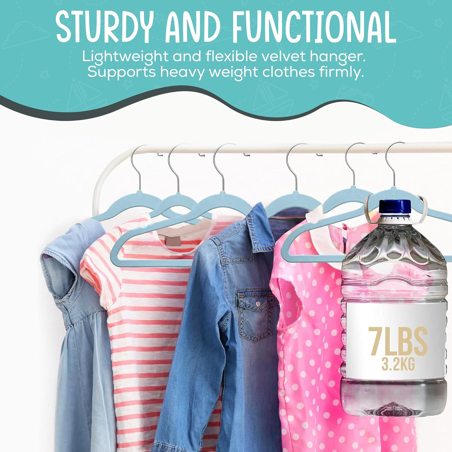 50 Pack Velvet Kids Hangers Techzoo - Non Slip 14 Inch Clothes Hangers for Girls, Durable & Lightweight