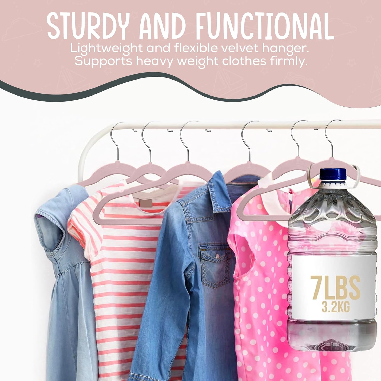 50 Pack Velvet Kids Hangers Techzoo - Non Slip 14 Inch Clothes Hangers for Girls, Durable & Lightweight