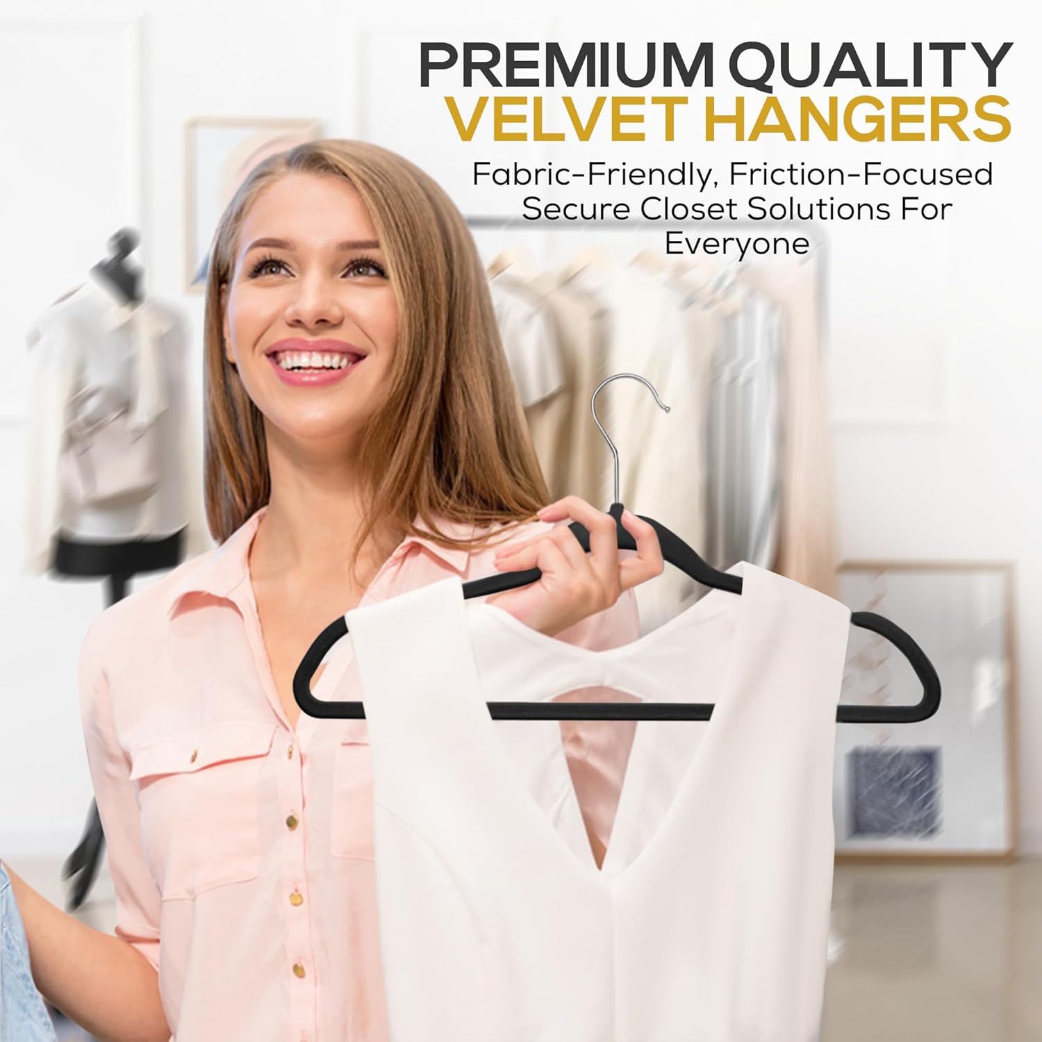Techzoo Velvet Hangers - Slim Non Slip Adult Clothes Felt Hangers for Heavy Duty Use