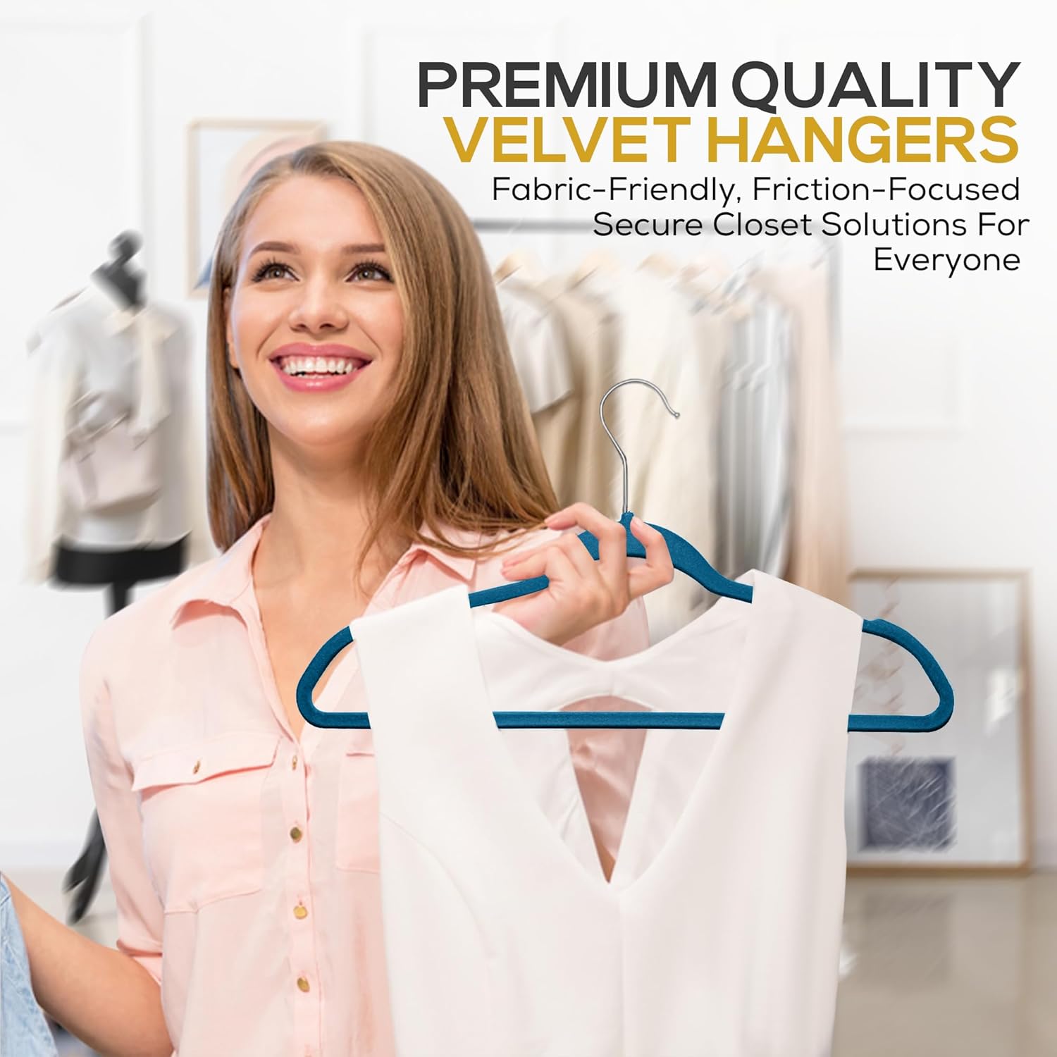 Techzoo Velvet Hangers - Slim Non Slip Adult Clothes Felt Hangers for Heavy Duty Use