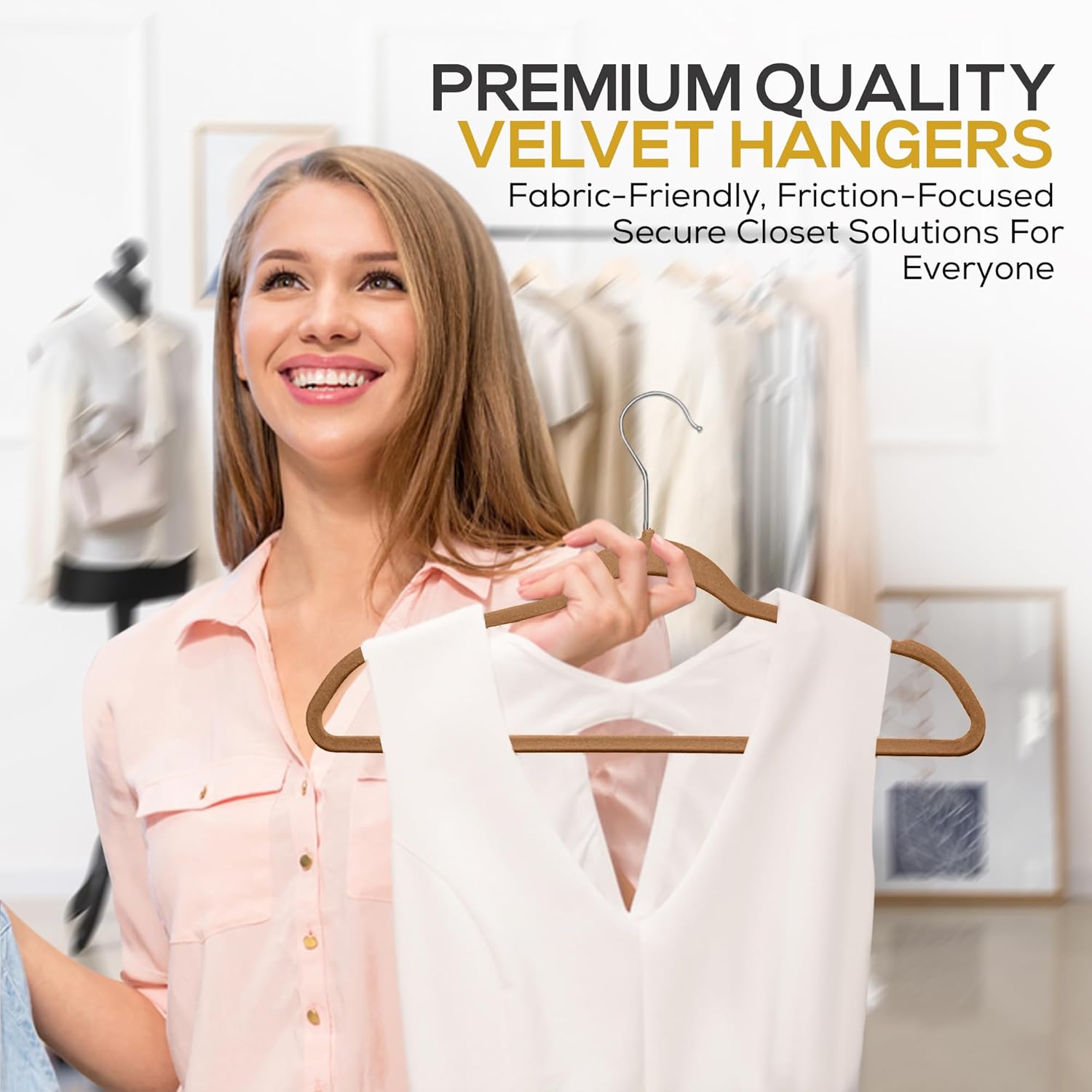 Techzoo Velvet Hangers - Slim Non Slip Adult Clothes Felt Hangers for Heavy Duty Use