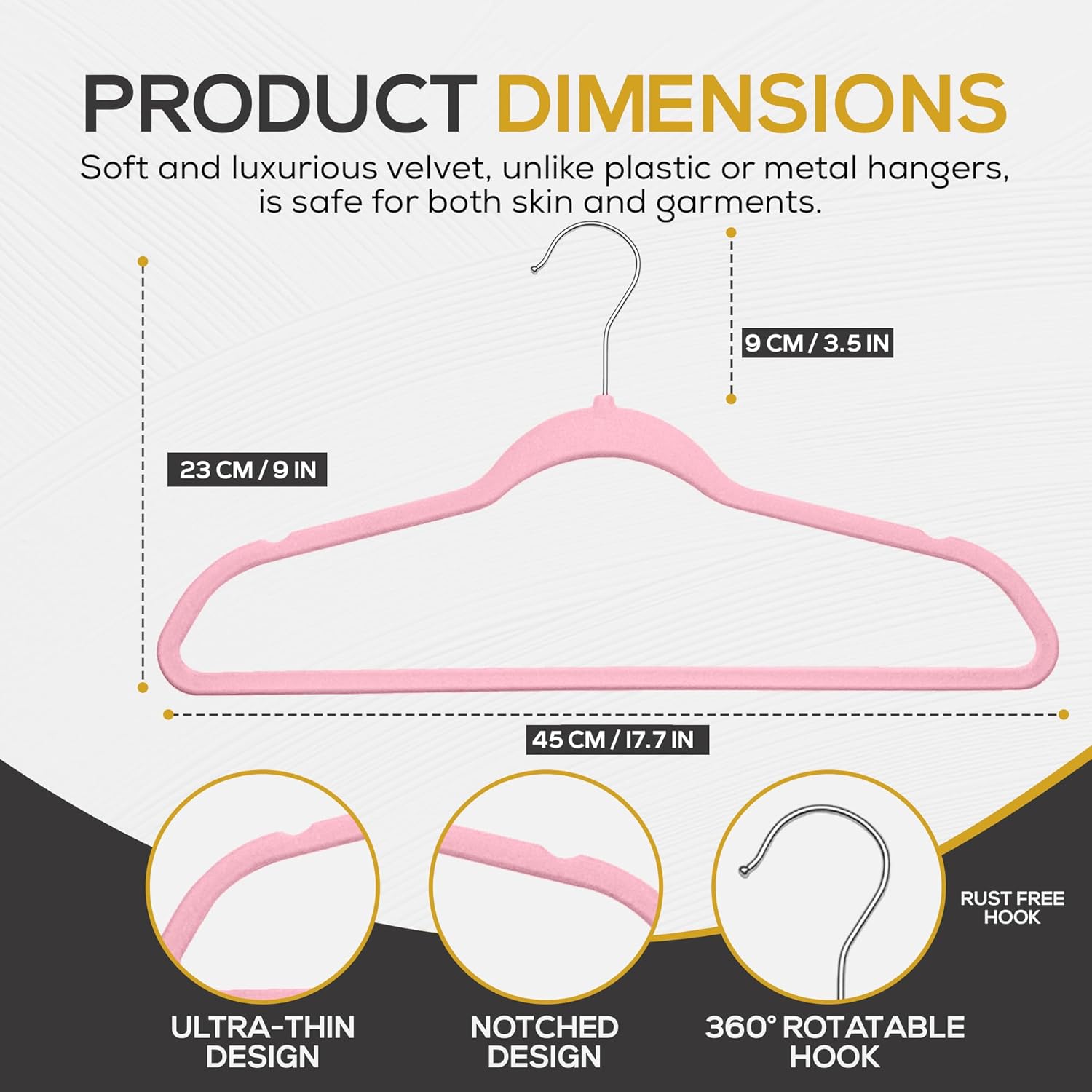 Techzoo Velvet Hangers - Slim Non Slip Adult Clothes Felt Hangers for Heavy Duty Use