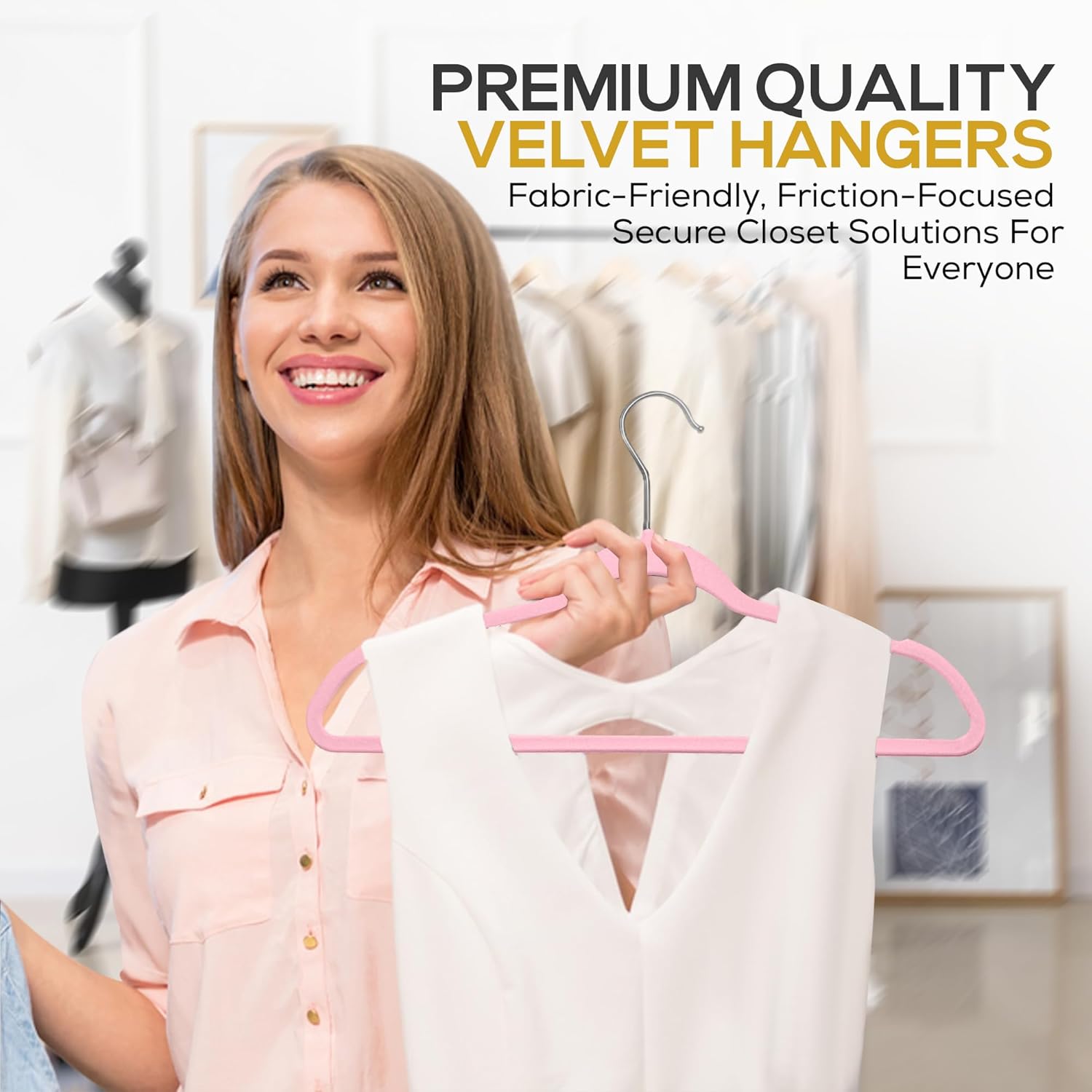 Techzoo Velvet Hangers - Slim Non Slip Adult Clothes Felt Hangers for Heavy Duty Use