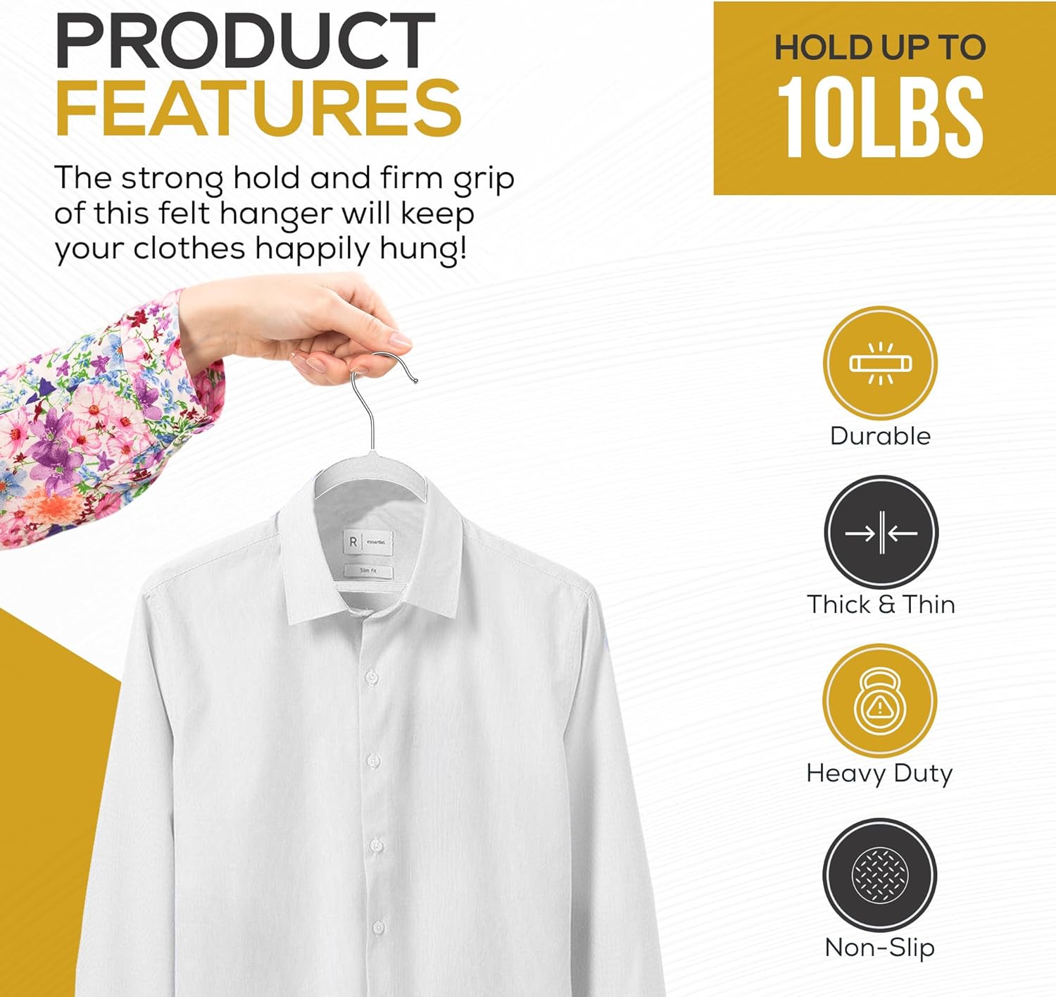 Techzoo Velvet Hangers - Slim Non Slip Adult Clothes Felt Hangers for Heavy Duty Use
